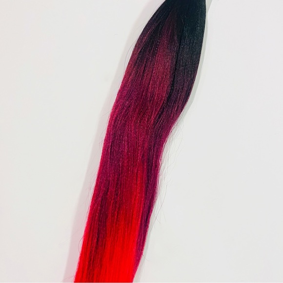 NIP 2 Red/Black Ombré Kanekalon Yaki 26” Pre-Stretched Braiding Extension Hair - Picture 3 of 6